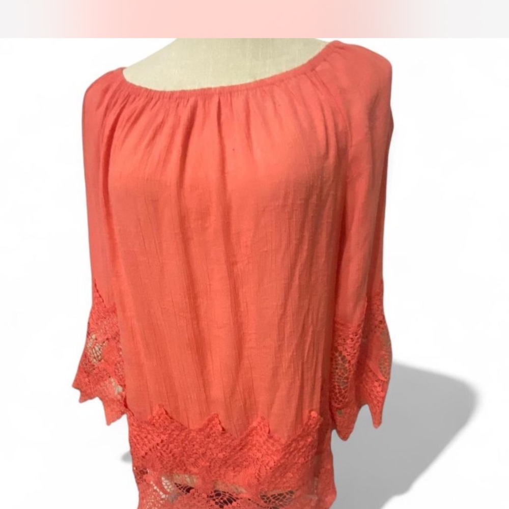 Coral Bell Sleeve 3/4 Length Relaxed Blouse